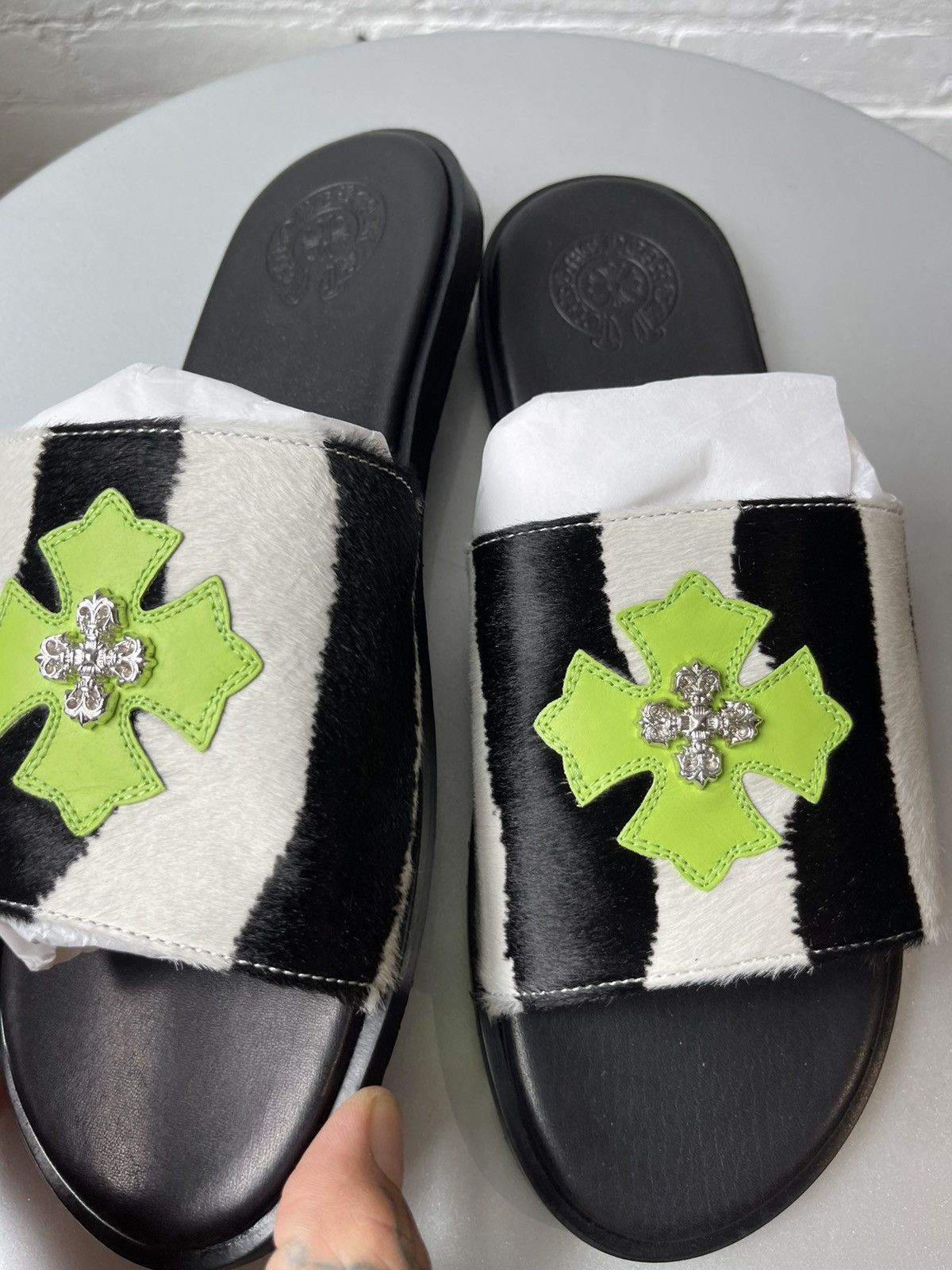 Chrome Hearts Chrome Hearts Zebra PonyHair Slides Sandals SZ 11 Size US 11 / EU 44 - 9 Thumbnail