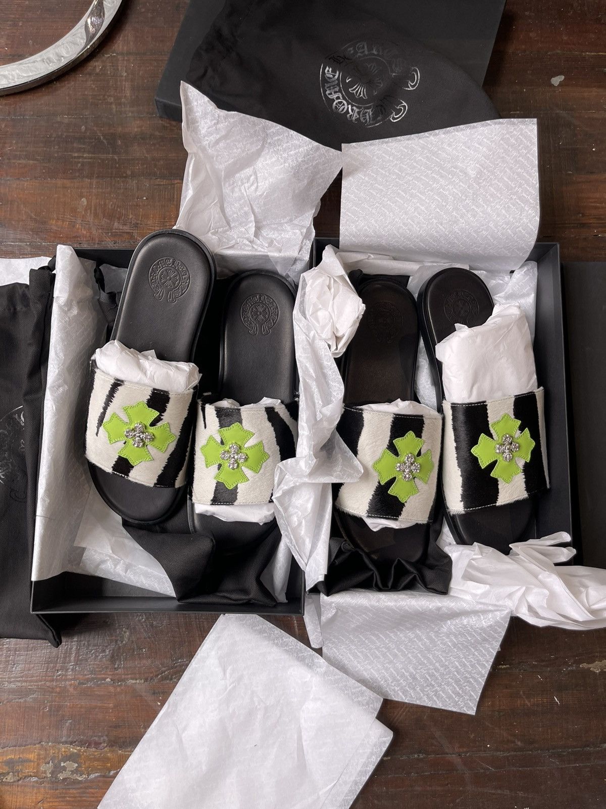 Chrome Hearts Chrome Hearts ZEBRA STUD SANDAL SLIDES SZ 10 Size US 10 / EU 43 - 14 Thumbnail