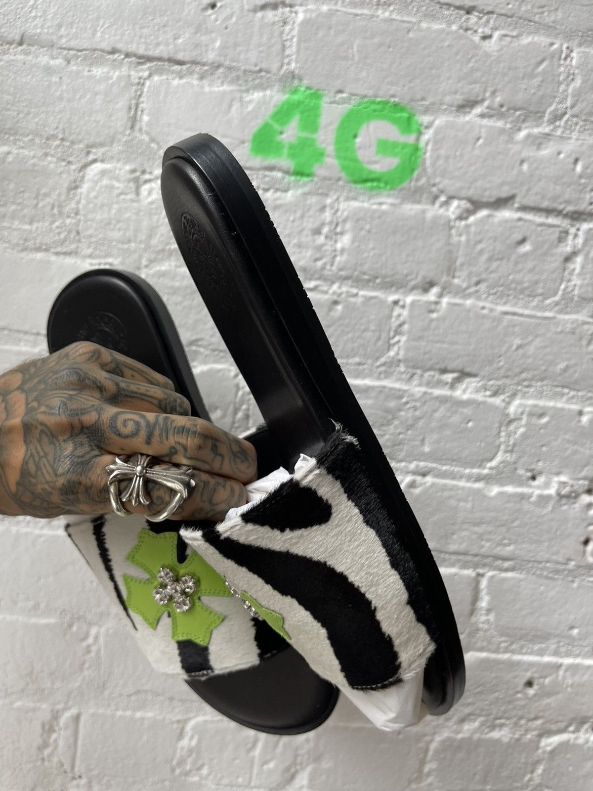 Chrome Hearts Chrome Hearts ZEBRA STUD SANDAL SLIDES SZ 10 Size US 10 / EU 43 - 11 Thumbnail