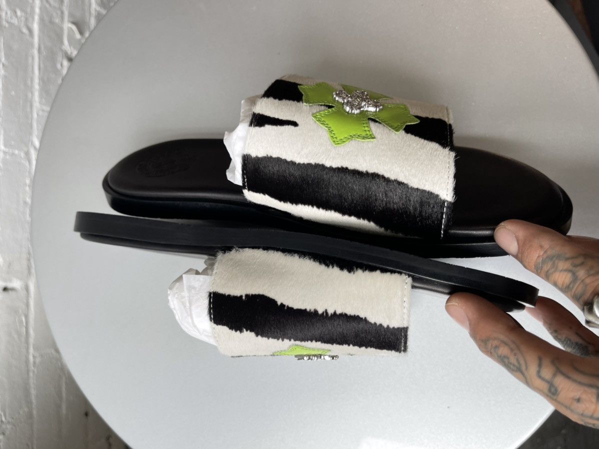 Chrome Hearts Chrome Hearts ZEBRA STUD SANDAL SLIDES SZ 10 Size US 10 / EU 43 - 4 Thumbnail