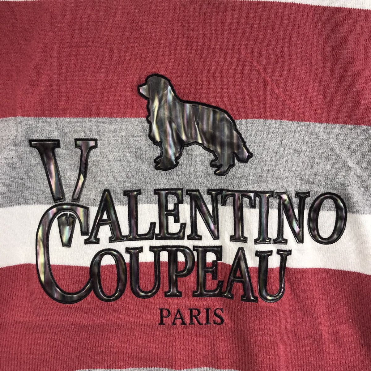 Vintage VALENTINO COUPEAU PARIS Embroidered Stripes T Shirt Size US M / EU 48-50 / 2 - 3 Thumbnail