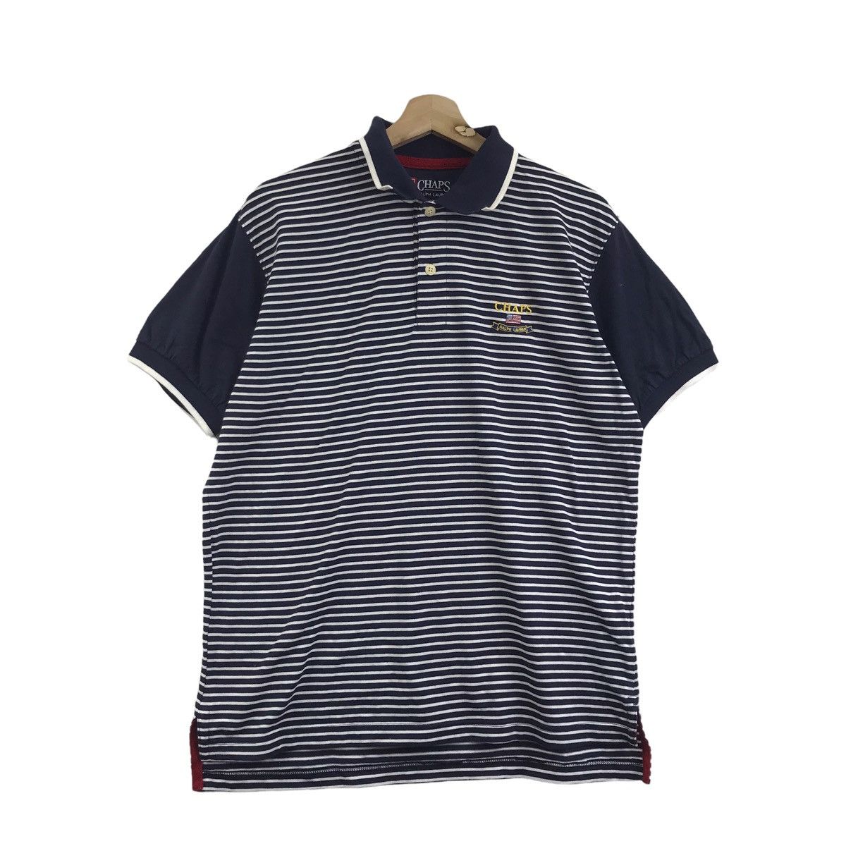 CHAPS RALPH LAUREN Usa Flag Stripes Collar T Shirt