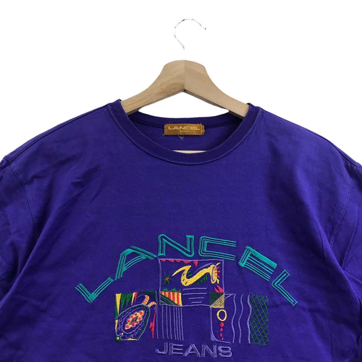Lancel Vintage LANCEL PARIS France Designer Embroidered PurpleShirt Size US M / EU 48-50 / 2 - 2 Thumbnail