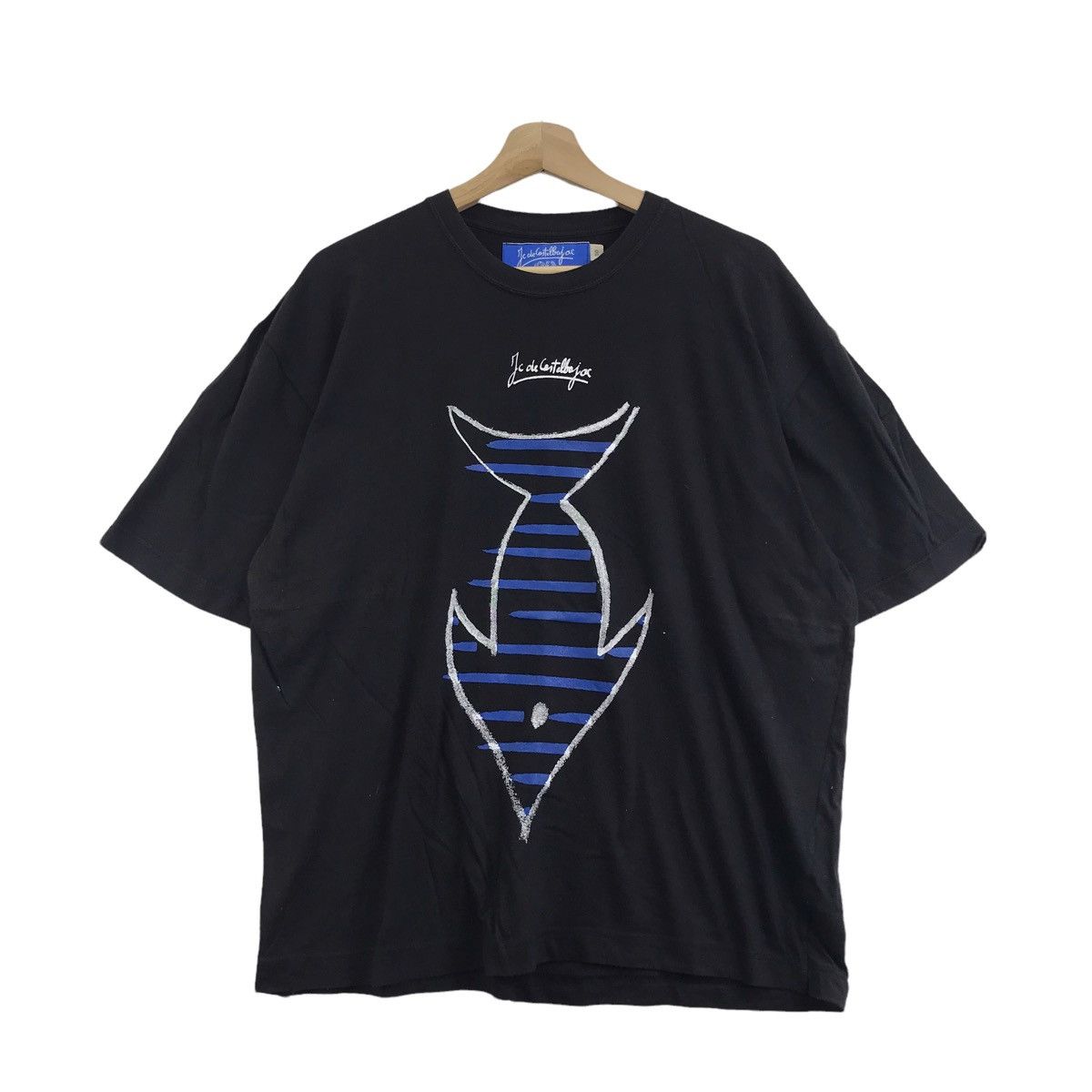 Jean Charles De Castelbajac Vintage JC DE CASTELBAJAC Pop Art Fish Black T Shirt Size US L / EU 52-54 / 3 - 1 Thumbnail