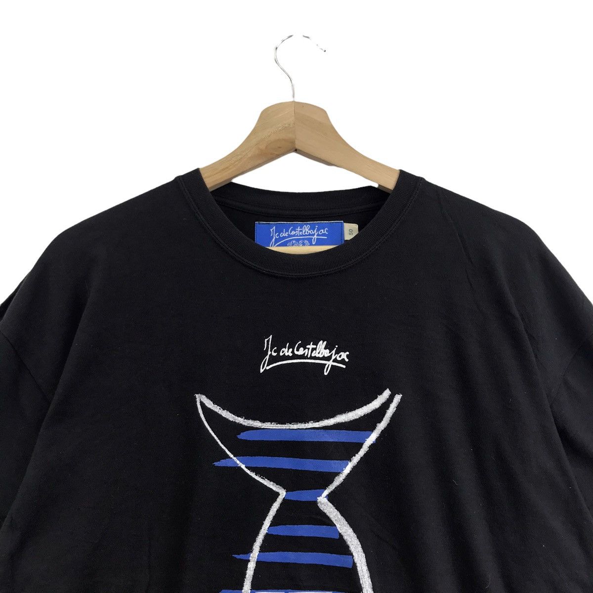 Jean Charles De Castelbajac Vintage JC DE CASTELBAJAC Pop Art Fish Black T Shirt Size US L / EU 52-54 / 3 - 2 Thumbnail