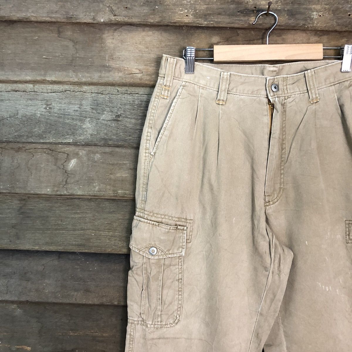 Japanese Brand × StraightFaded Xebec Brown Multipocket Tactical Cargo Pants #c1022 Size US 33 - 6 Thumbnail