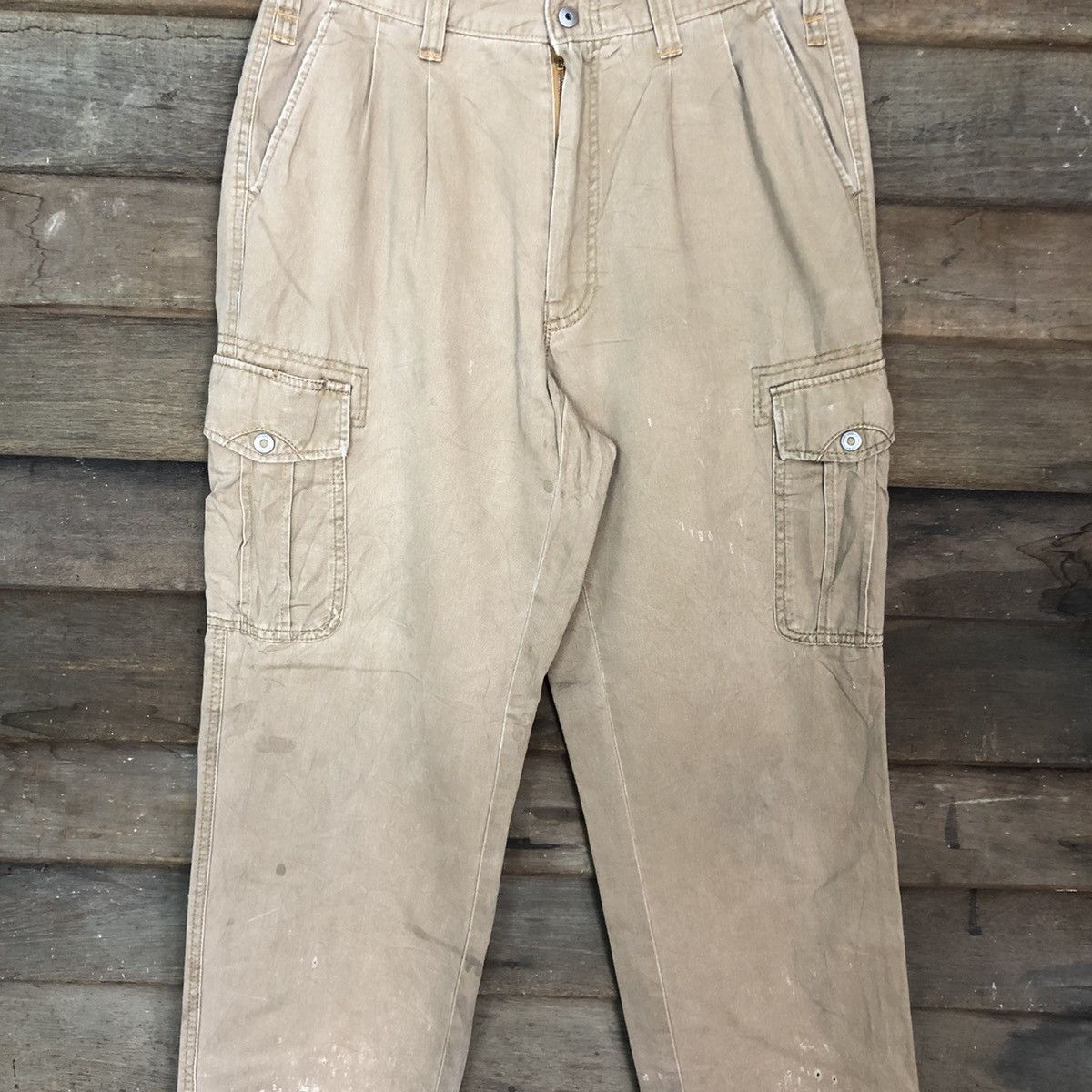 Japanese Brand × StraightFaded Xebec Brown Multipocket Tactical Cargo Pants #c1022 Size US 33 - 4 Thumbnail