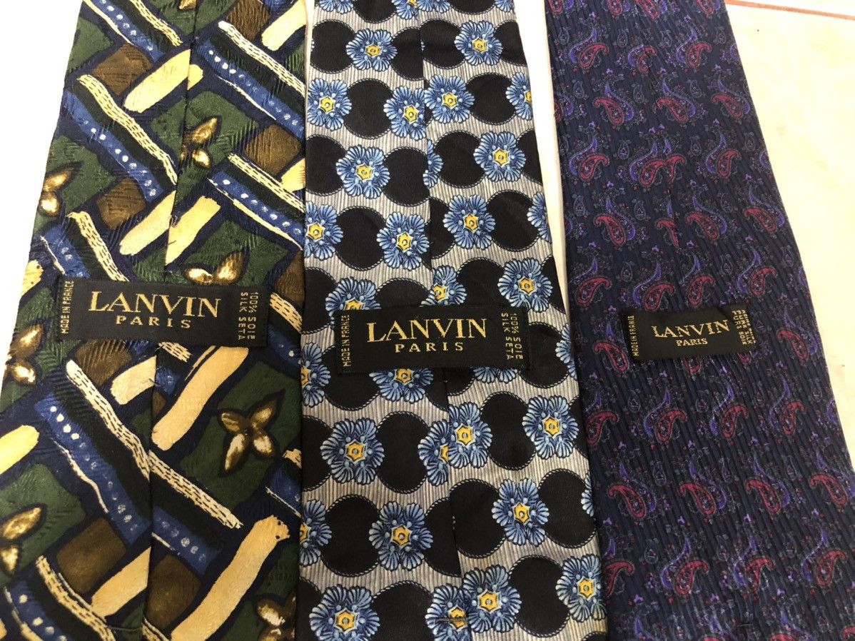 Lanvin Combo 3pcs Lanvin Necktie Silk Material Art Design Size ONE SIZE - 2 Thumbnail