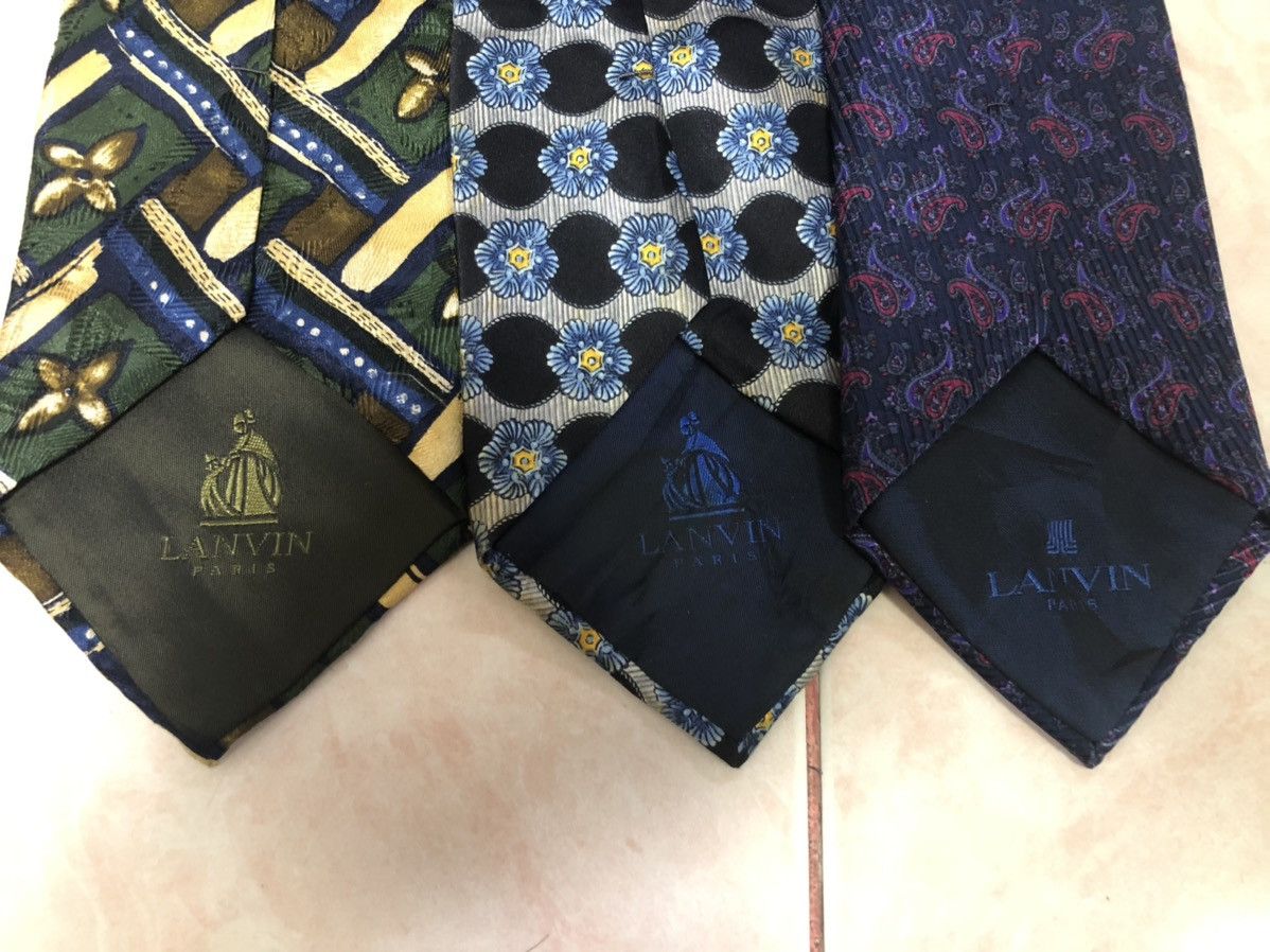 Lanvin Combo 3pcs Lanvin Necktie Silk Material Art Design Size ONE SIZE - 3 Thumbnail