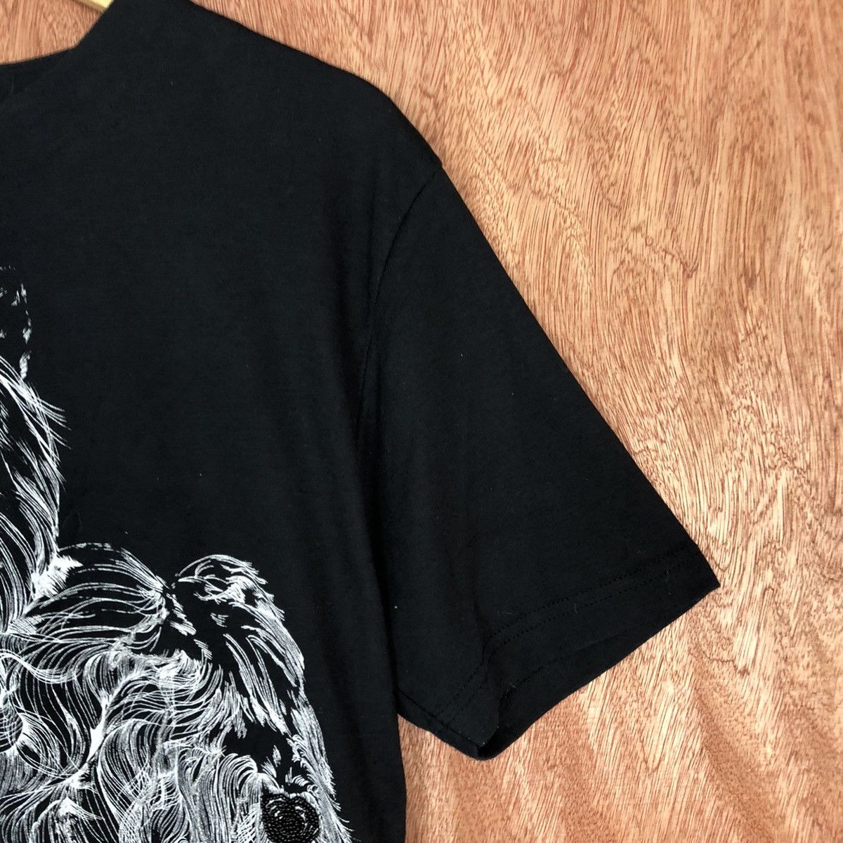 Japanese Brand DL Fashion Black dog Short Sleeve Tshirt #1625 Size L / US 10 / IT 46 - 4 Thumbnail