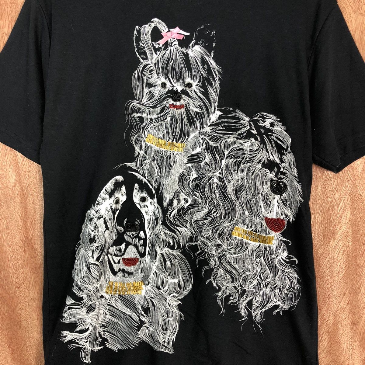Japanese Brand DL Fashion Black dog Short Sleeve Tshirt #1625 Size L / US 10 / IT 46 - 8 Thumbnail