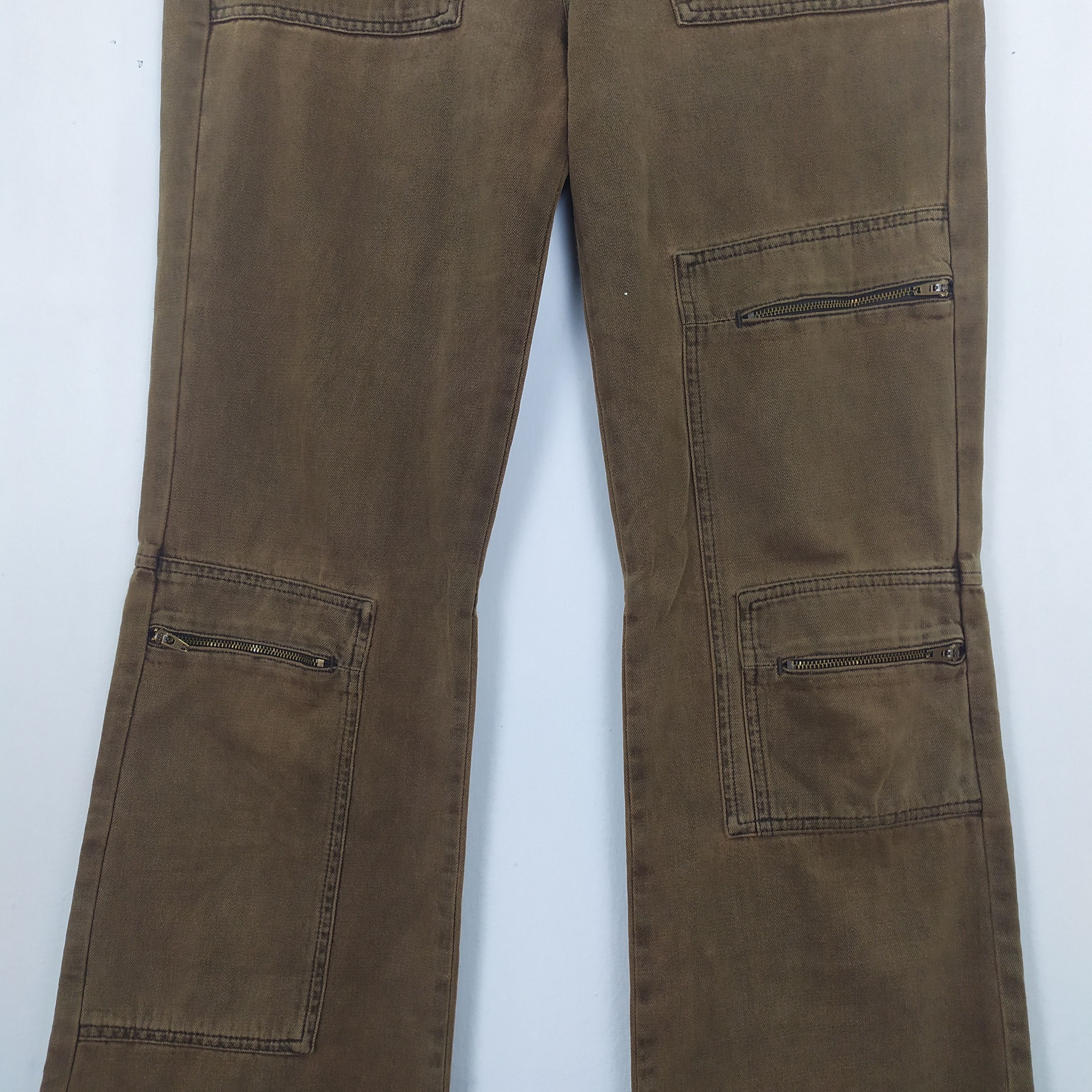 Japanese Brand VINTAGE BIGSTAR FLARE DOUBLE KNEE 7 POCKET CARGO PANTS Size US 30 / EU 46 - 6 Thumbnail