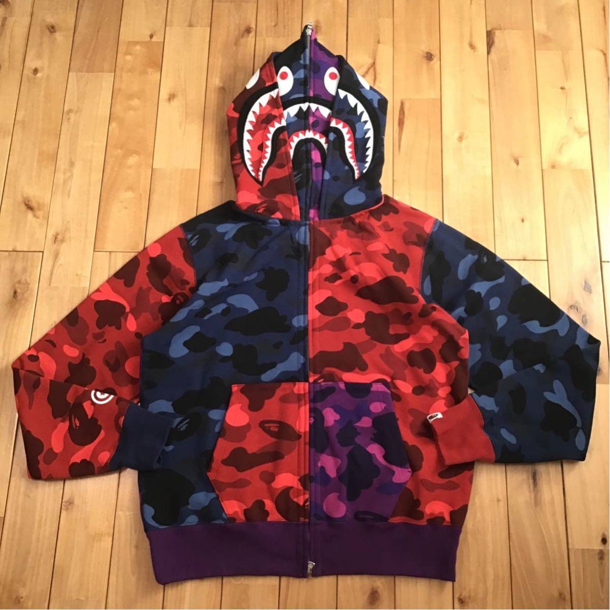 Bape BAPE Double shark full zip hoodie crazy camo a bathing ape Size US L / EU 52-54 / 3 - 1 Thumbnail