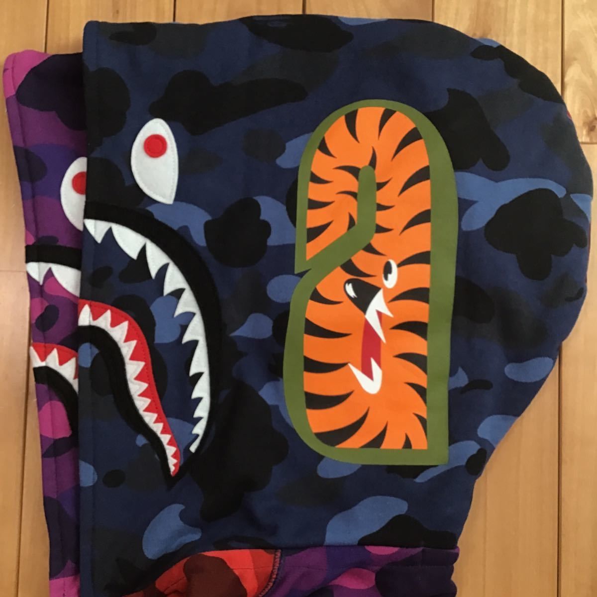 Bape BAPE Double shark full zip hoodie crazy camo a bathing ape Size US L / EU 52-54 / 3 - 5 Thumbnail