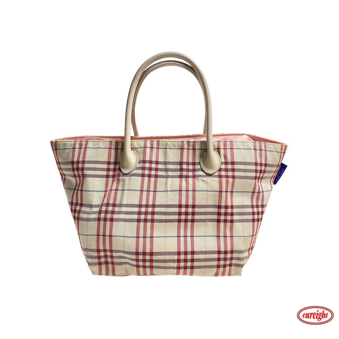 image of Burberry Pink Nova Check Handbag, Women's