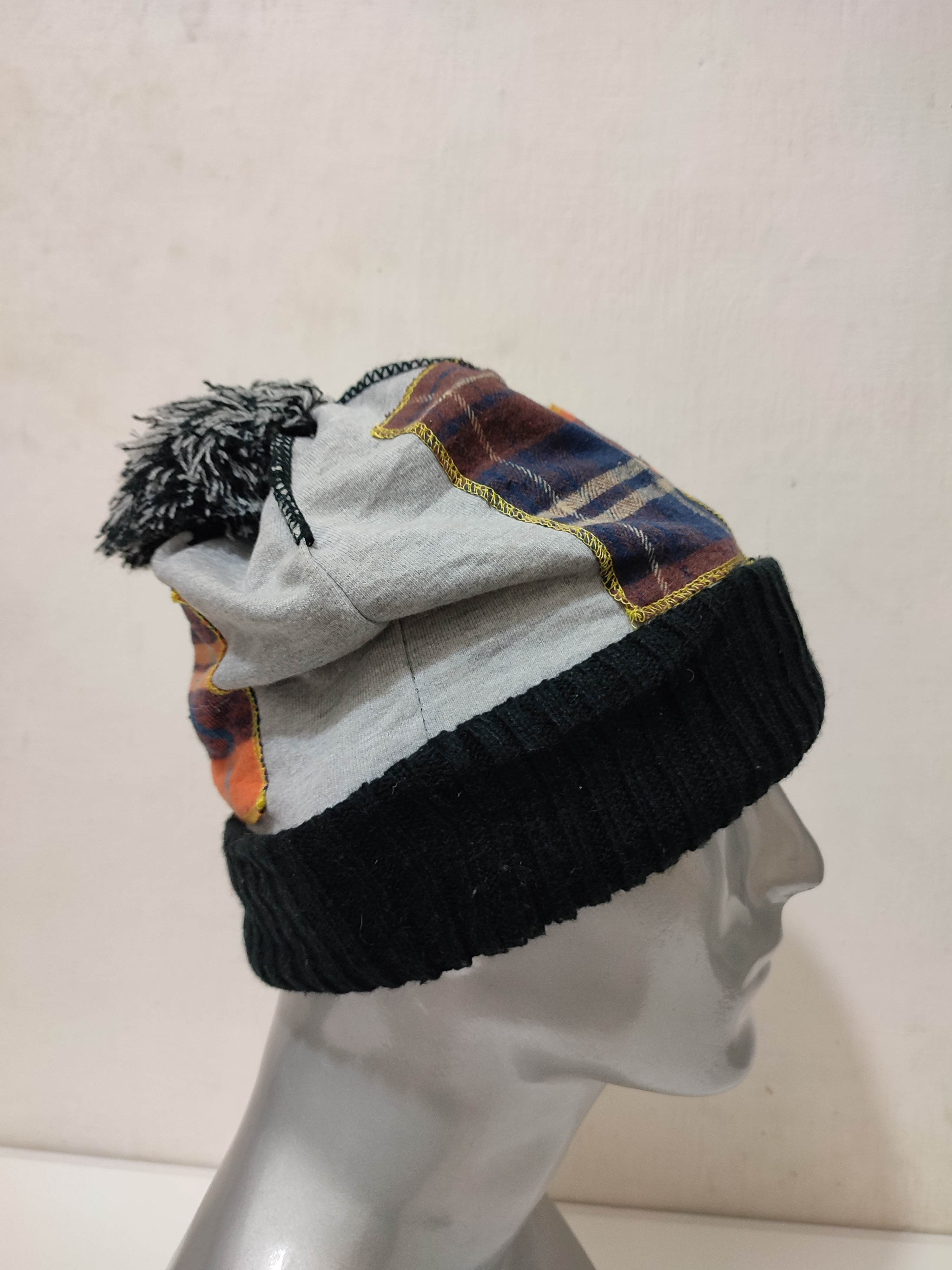 Japanese Brand 🔥Unknown Japanese Patchwork Beanie Hats Size ONE SIZE - 3 Thumbnail