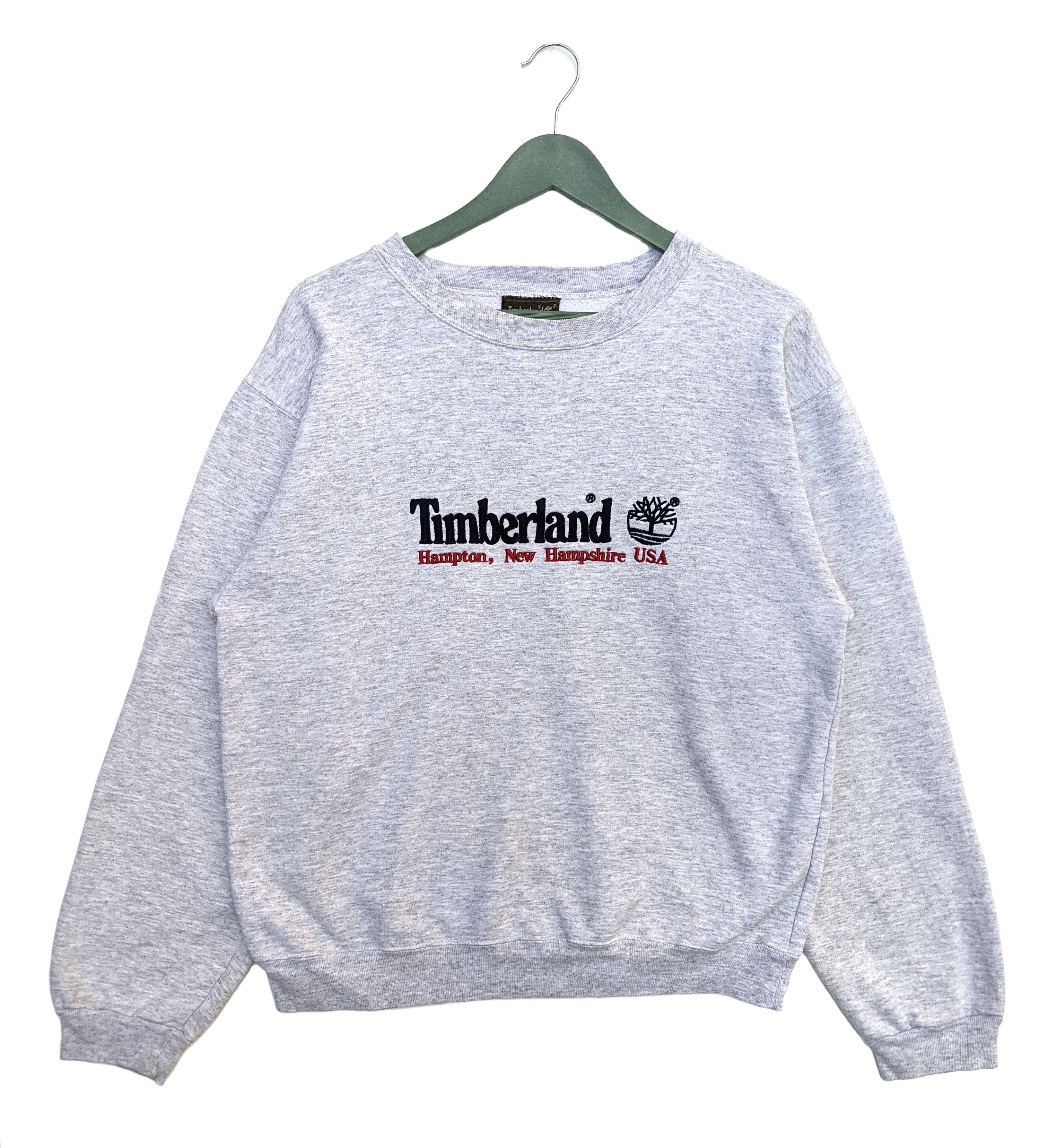 image of Outdoor Life x Timberland Vintage Timberland Embroidery Logo Sweatshirt in Grey, Men's (Size Medium