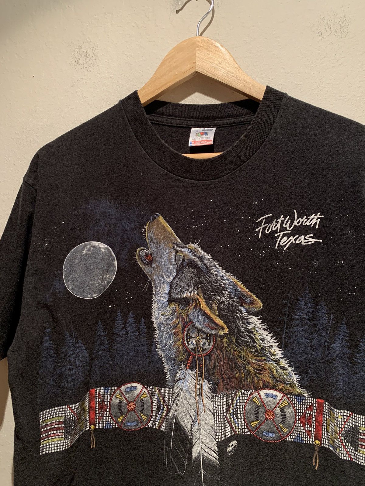 Fruit Of The Loom *RARE* Vintage Fort Worth Texas Wolf Single Stitch Shirt - L Size US L / EU 52-54 / 3 - 2 Thumbnail