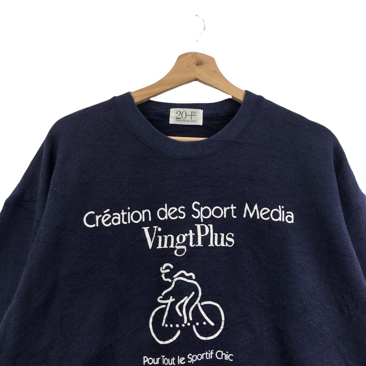 Vintage Creation Des Sport Media VINGT PLUS Bicycle Bike Sweatshirt Size US L / EU 52-54 / 3 - 2 Thumbnail