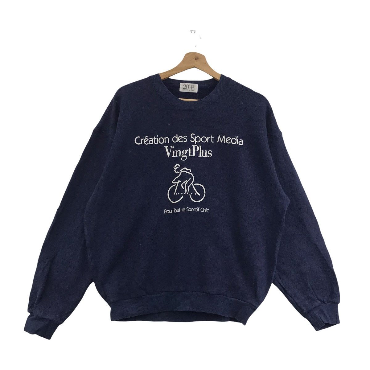 Vintage Creation Des Sport Media VINGT PLUS Bicycle Bike Sweatshirt Size US L / EU 52-54 / 3 - 1 Thumbnail