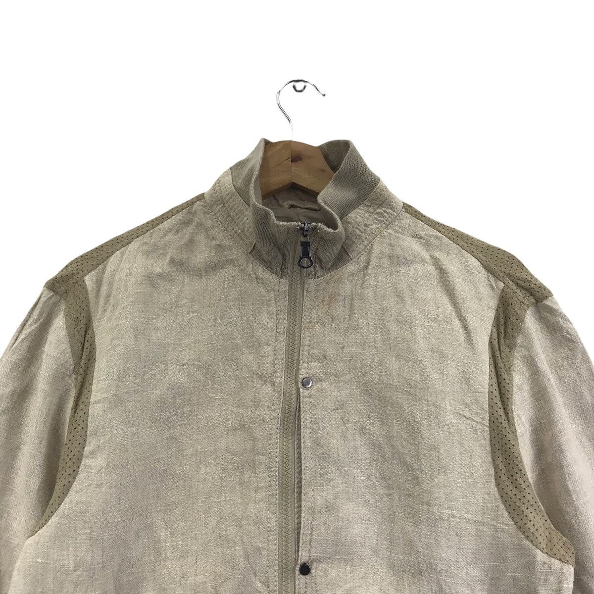 Zara ZARA MAN Canvas Full Zipper Beige Sweater Bomber Jacket Size US M / EU 48-50 / 2 - 2 Thumbnail