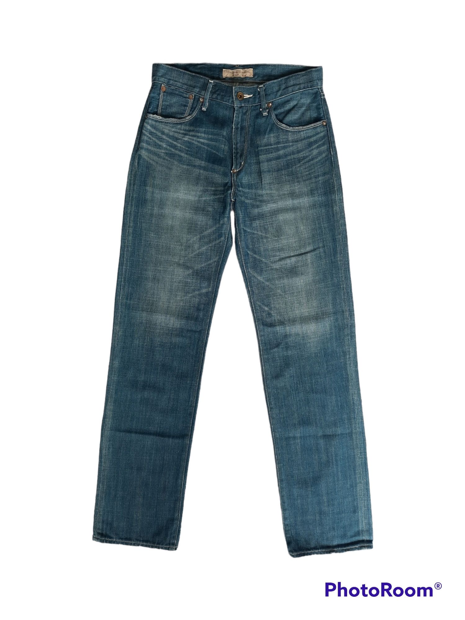 Japanese Brand 🔥Vintage uniqlo buckle back stonewash denim jeans Size US 29 - 1 Thumbnail
