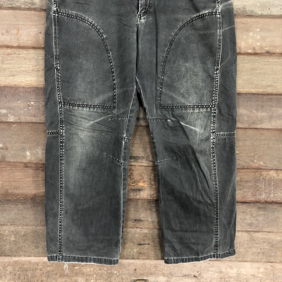 Japanese Brand Uniqlo faded Black Multipocket Cargo Pants #c1023 Size US 33 - 3 Thumbnail