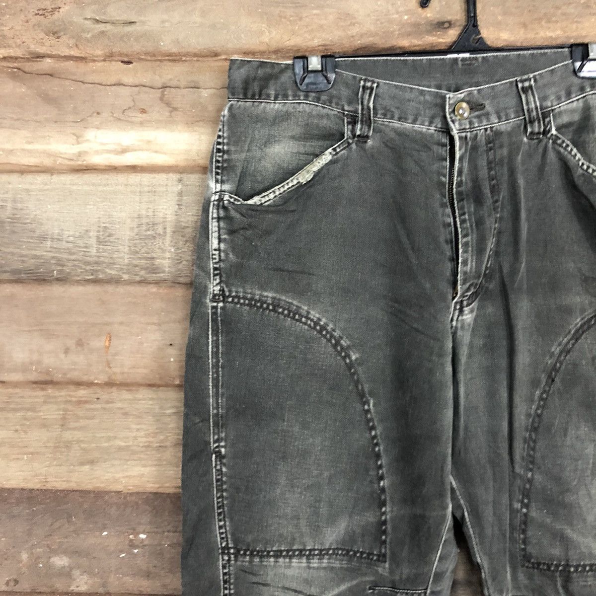 Japanese Brand Uniqlo faded Black Multipocket Cargo Pants #c1023 Size US 33 - 6 Thumbnail