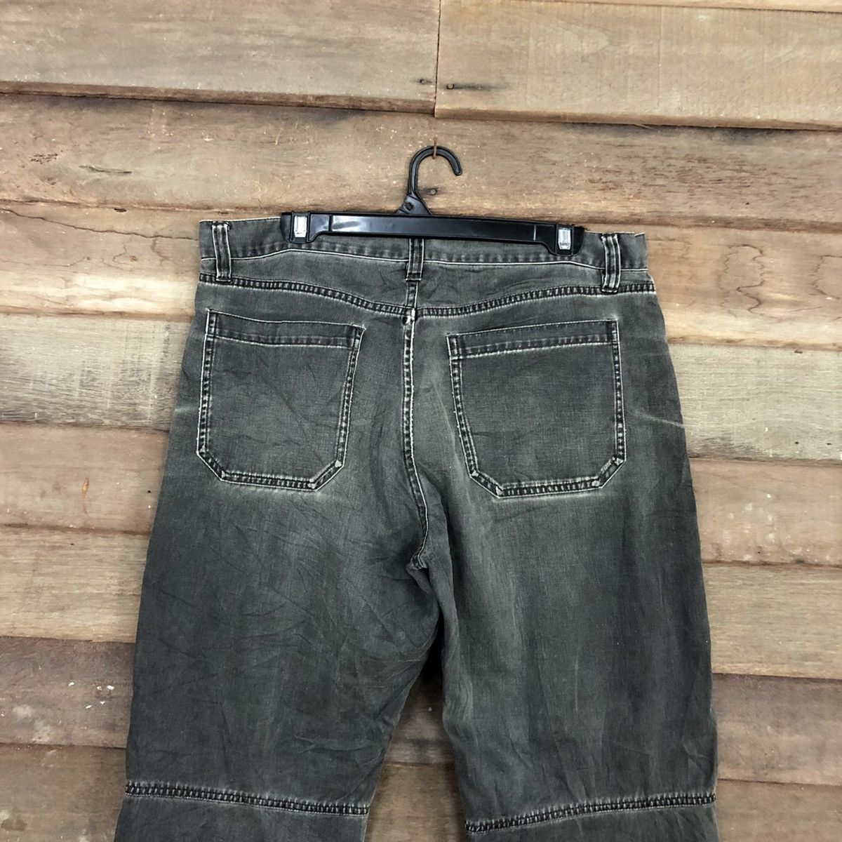 Japanese Brand Uniqlo faded Black Multipocket Cargo Pants #c1023 Size US 33 - 9 Thumbnail