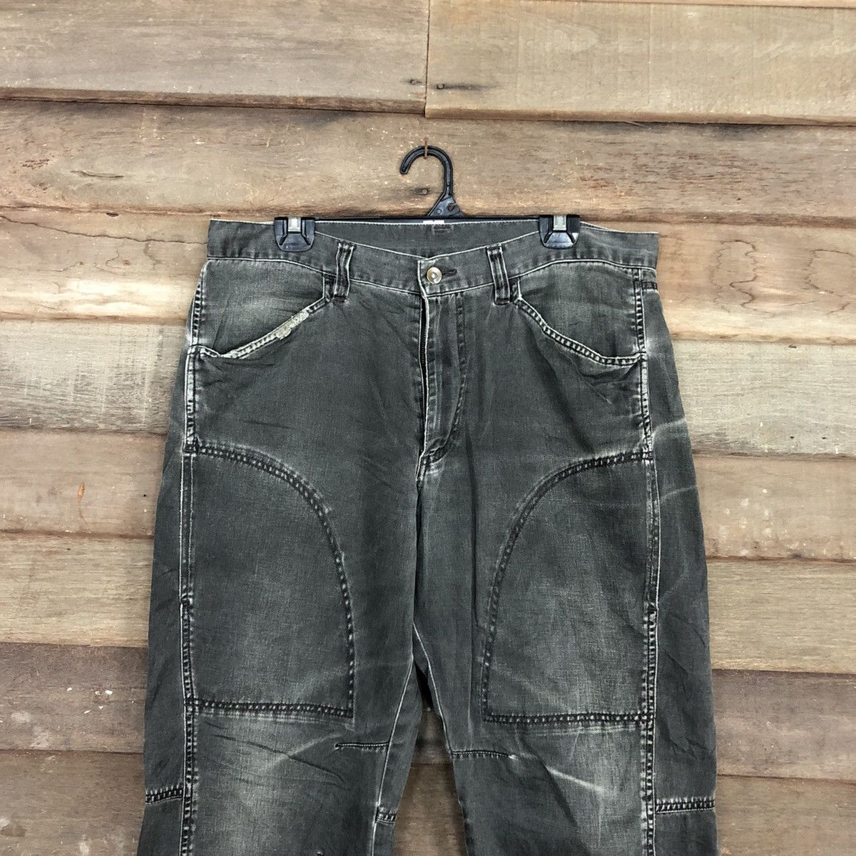 Japanese Brand Uniqlo faded Black Multipocket Cargo Pants #c1023 Size US 33 - 2 Thumbnail