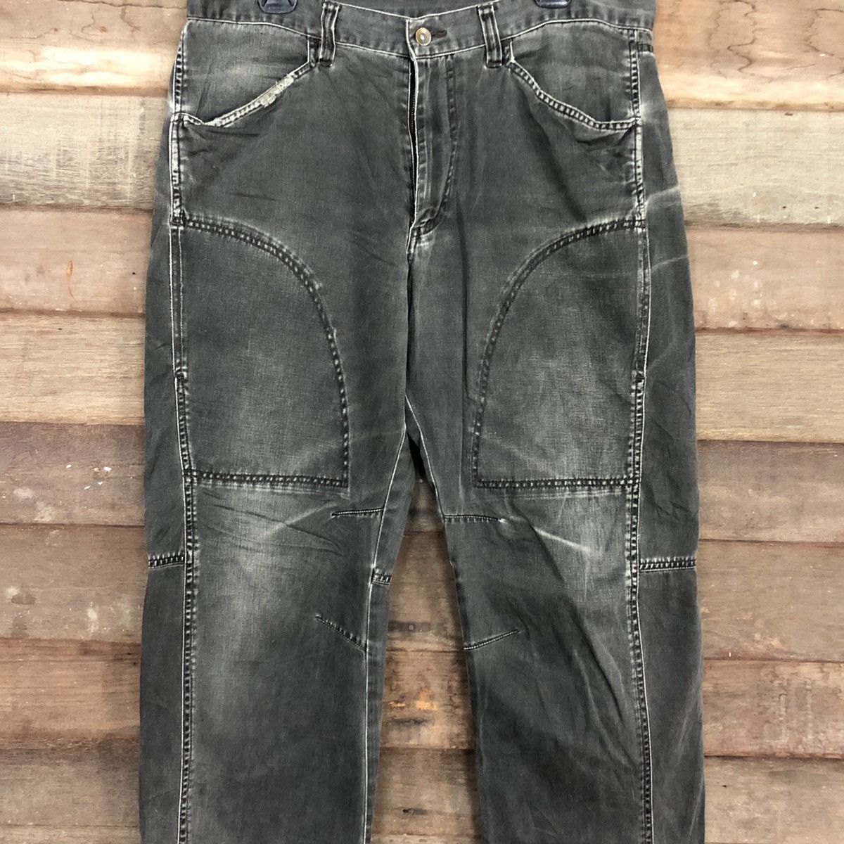 Japanese Brand Uniqlo faded Black Multipocket Cargo Pants #c1023 Size US 33 - 4 Thumbnail