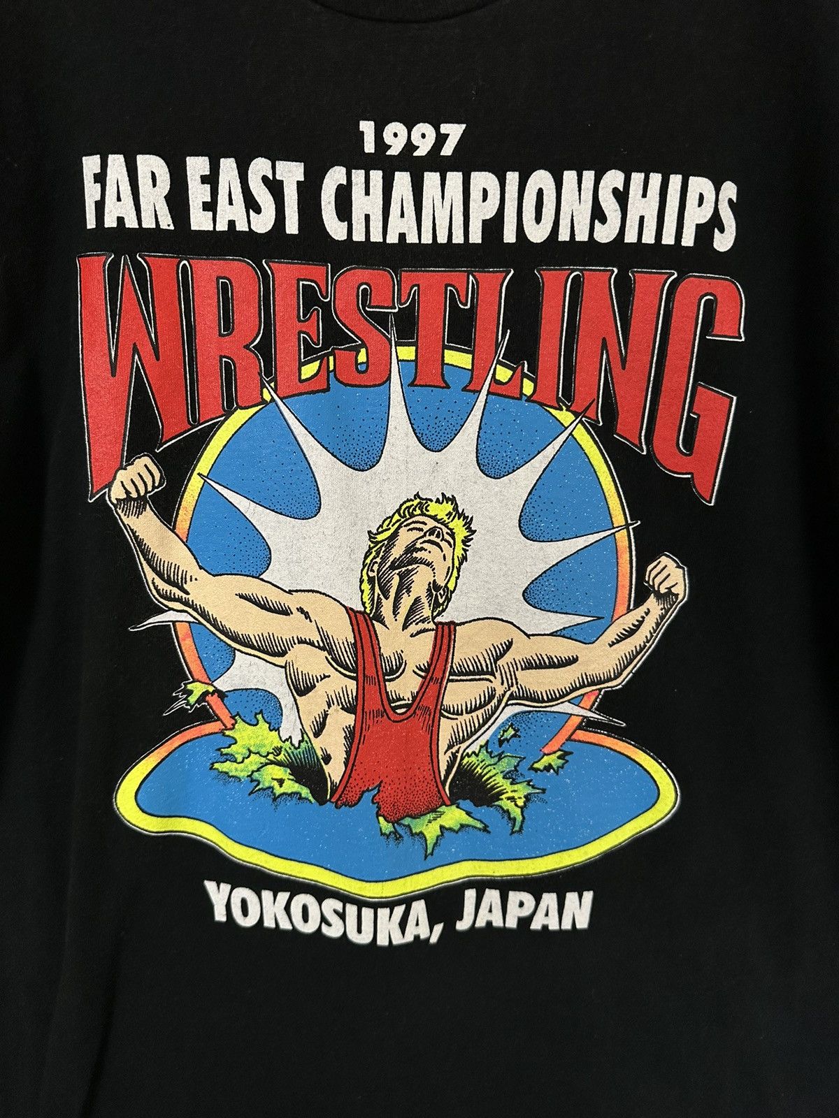 Vintage Vintage 90s Wrestling Far East Championship Yokosuka Japan Size US L / EU 52-54 / 3 - 6 Thumbnail