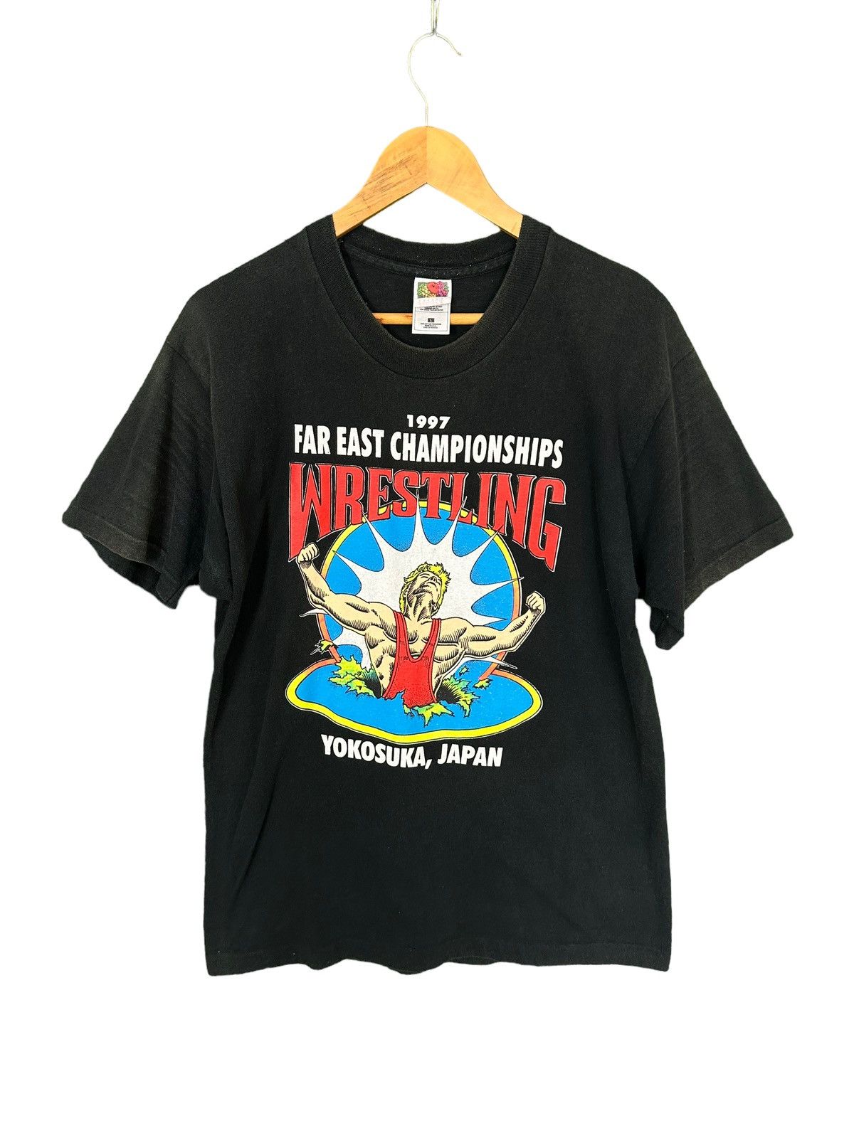 Vintage Vintage 90s Wrestling Far East Championship Yokosuka Japan Size US L / EU 52-54 / 3 - 1 Thumbnail