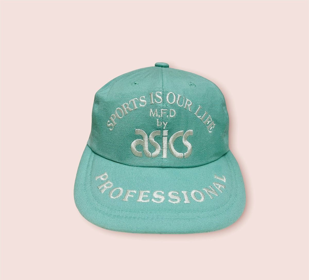 帽子 (vintage)80s asics light blue design cap Asics × Gear for Sports × Vintage RARE VINTAGE ASICS 80s/90s