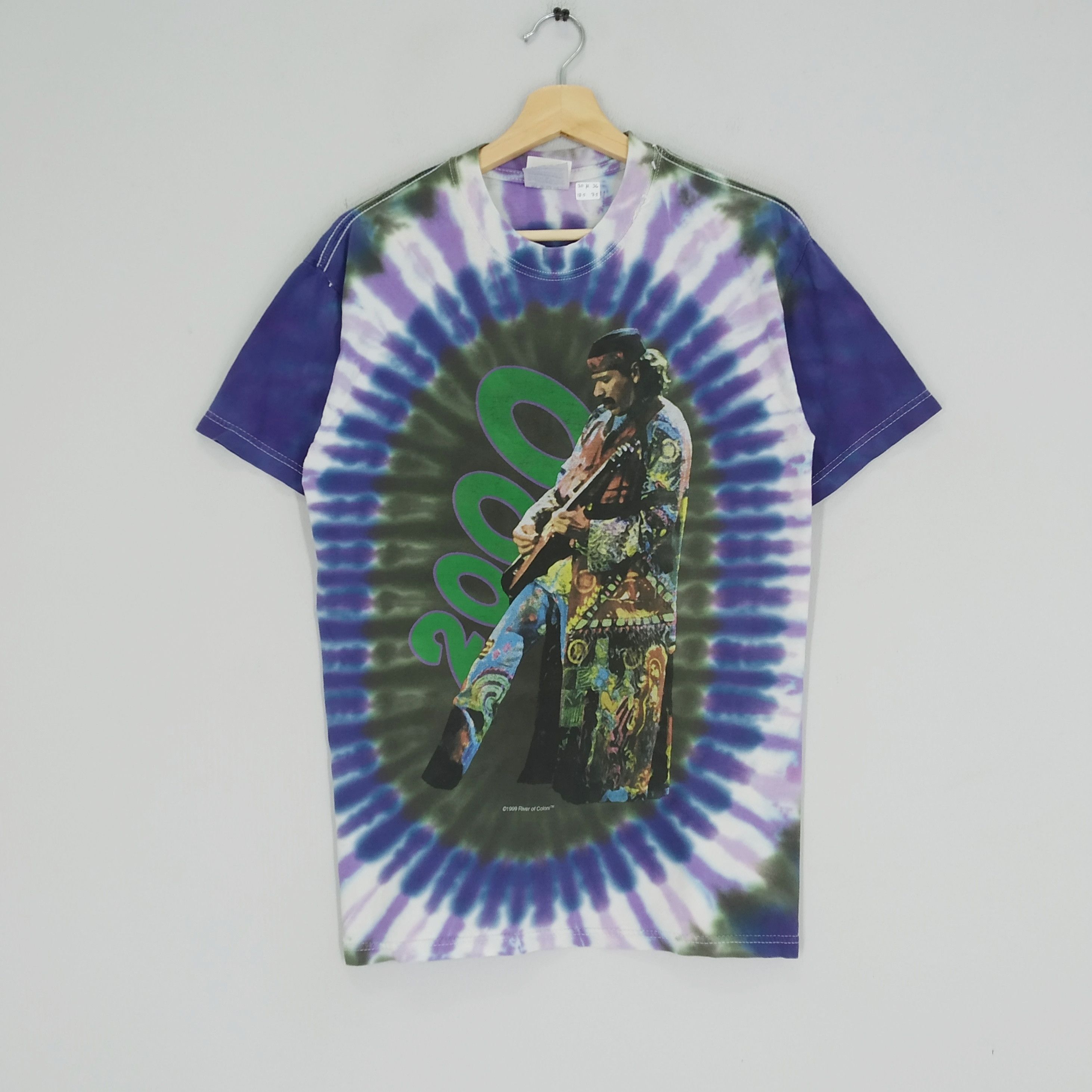 Band Tees × Vintage Vintage Y2K Carlos Santana Tye Dye American Rock Jazz Music Size US M / EU 48-50 / 2 - 1 Thumbnail