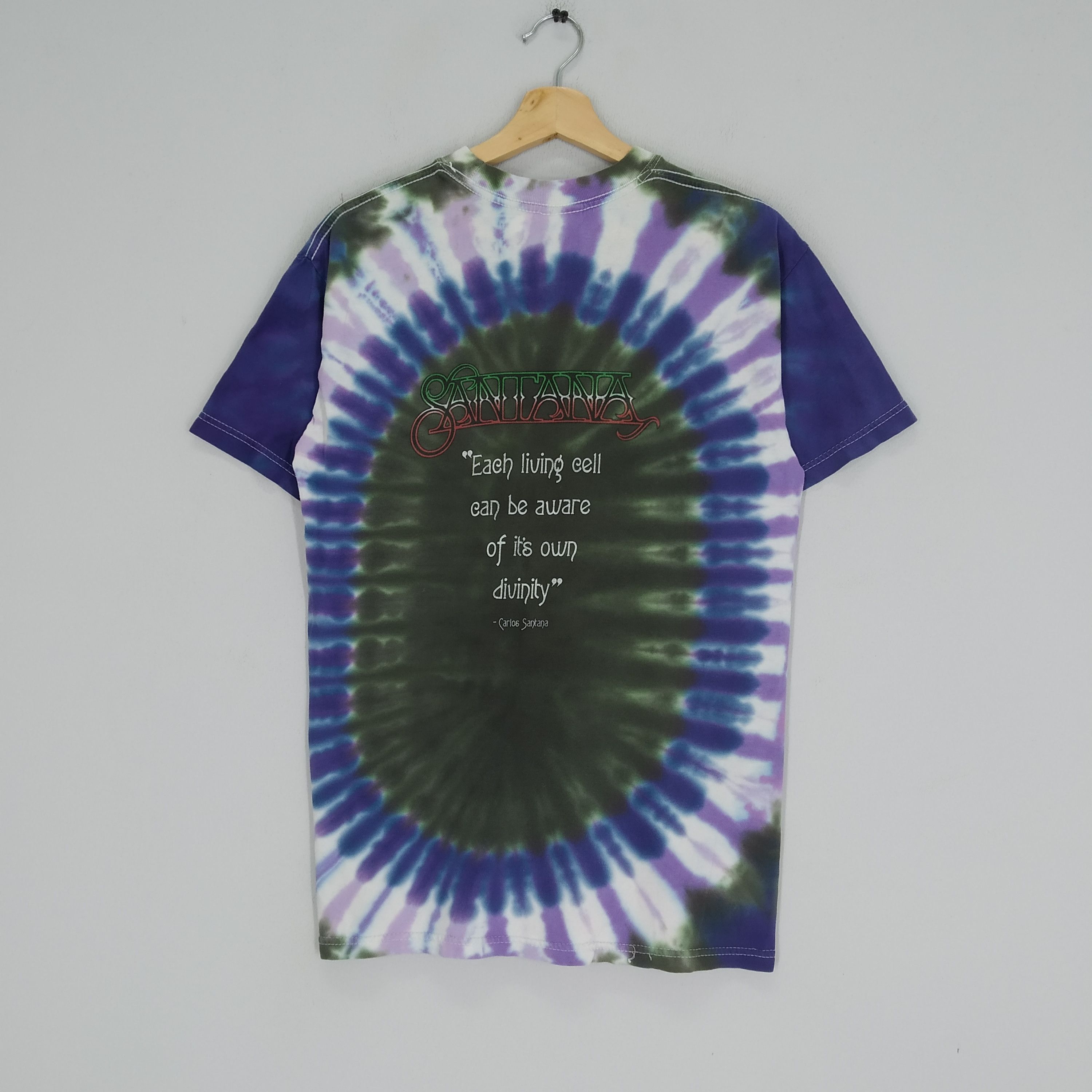 Band Tees × Vintage Vintage Y2K Carlos Santana Tye Dye American Rock Jazz Music Size US M / EU 48-50 / 2 - 2 Thumbnail
