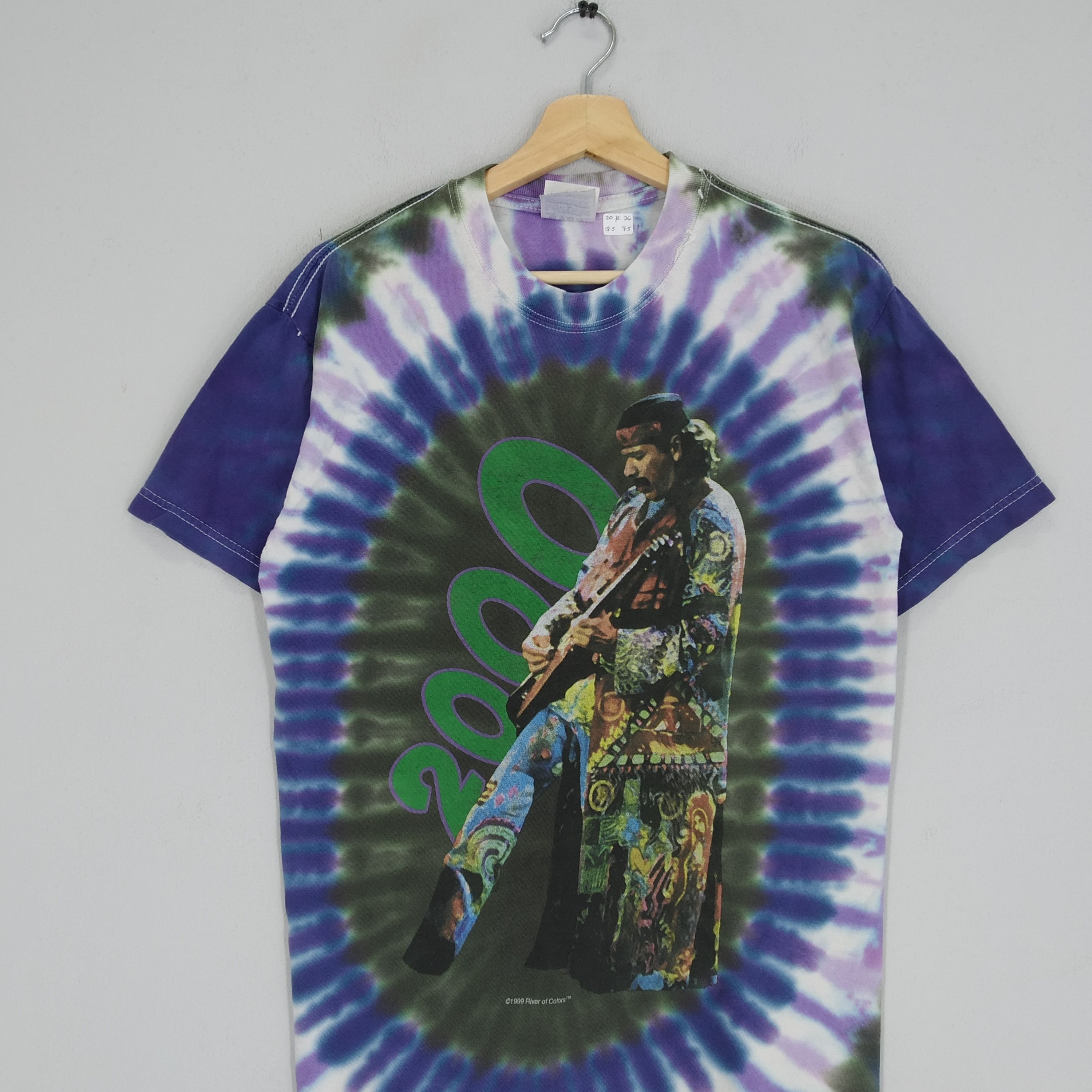 Band Tees × Vintage Vintage Y2K Carlos Santana Tye Dye American Rock Jazz Music Size US M / EU 48-50 / 2 - 3 Thumbnail