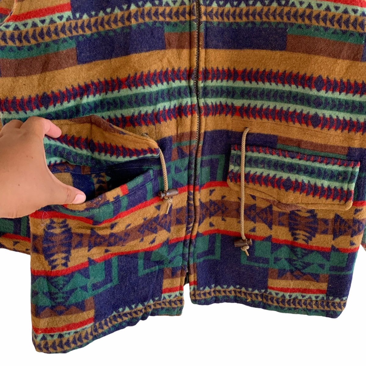 Japanese Brand × Native Japan Navajo Aztec Pattern Wool Zipper Hoodie Jacket Size US L / EU 52-54 / 3 - 9 Thumbnail