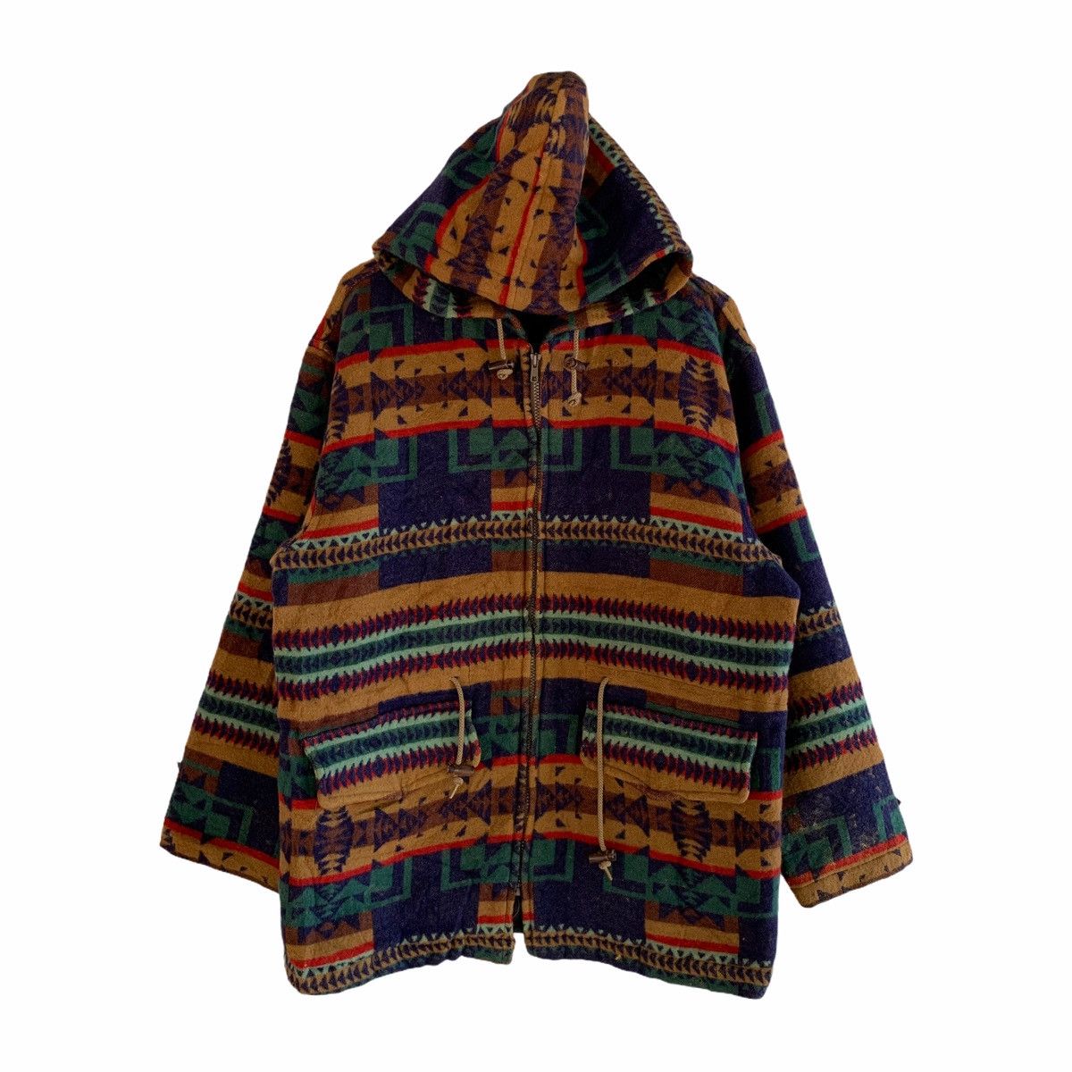 Japanese Brand × Native Japan Navajo Aztec Pattern Wool Zipper Hoodie Jacket Size US L / EU 52-54 / 3 - 3 Thumbnail