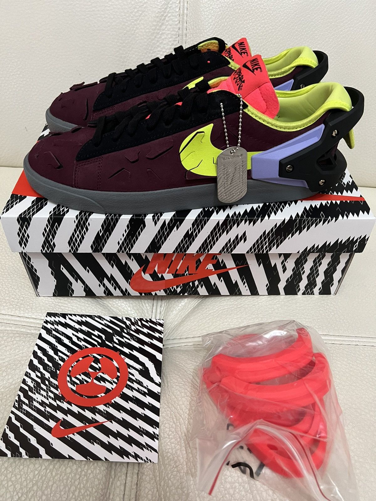 Acronym × Nike Nike Blazer Low / ACRNM MAROON Size US 9.5 / EU 42-43 - 5 Thumbnail