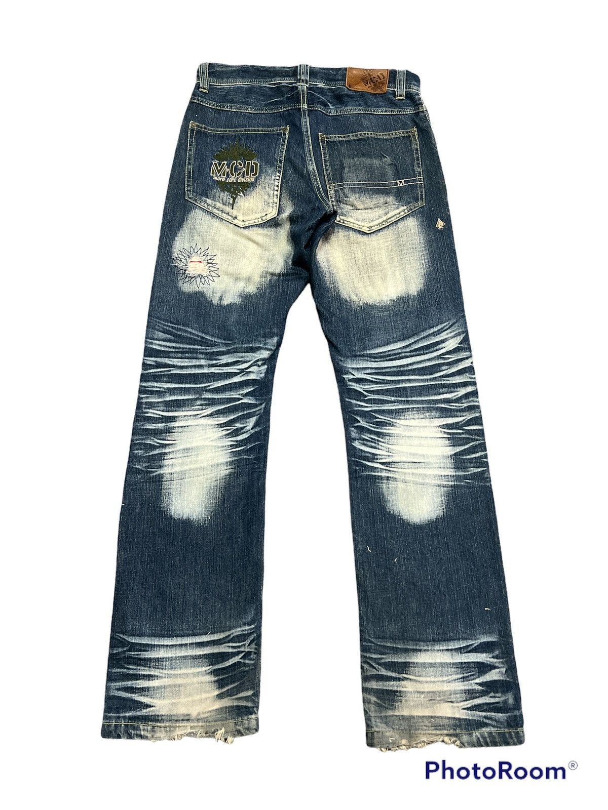 Japanese Brand × Seditionaries SICK🔥Thrashed Patchwork Denim Pants Japanese Brand MCD Size US 31 - 6 Thumbnail