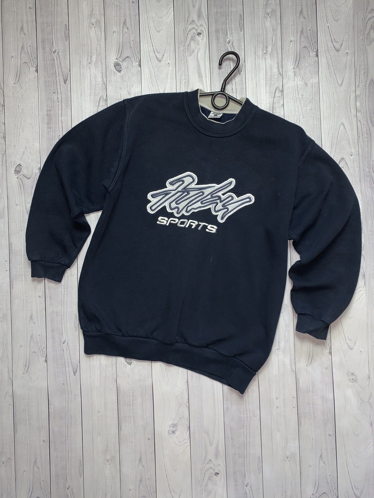 Pre-owned Fubu X Vintage Sweatshirt Fubu Big Logo Size S Rap In Navy