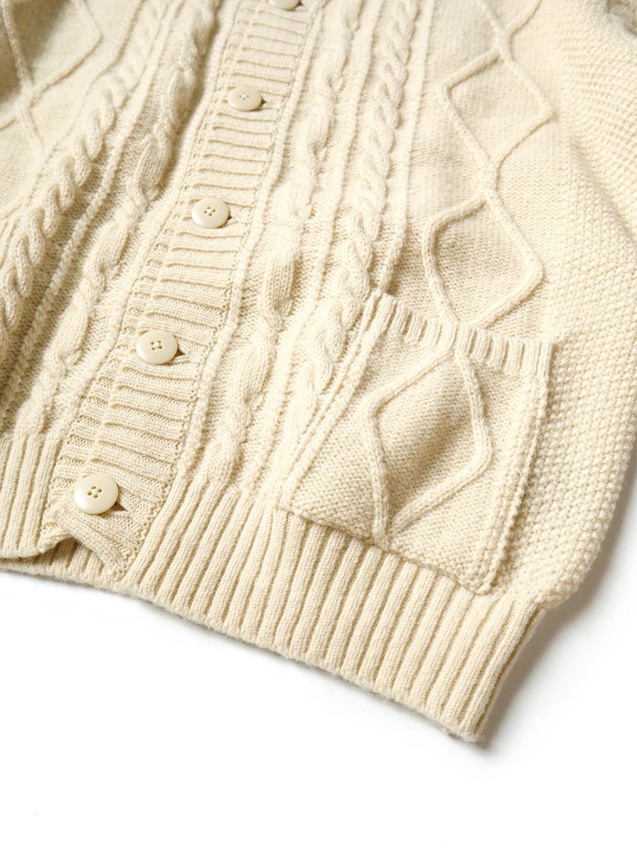 Kapital Kapital 5G Wool Cable Knit Smiley Patch Cardigan Sweater Size US M / EU 48-50 / 2 - 9 Thumbnail