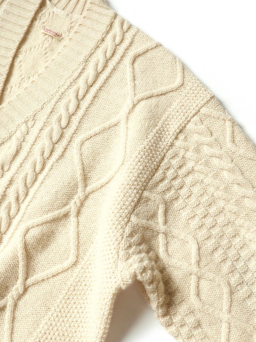 Kapital Kapital 5G Wool Cable Knit Smiley Patch Cardigan Sweater Size US M / EU 48-50 / 2 - 5 Thumbnail