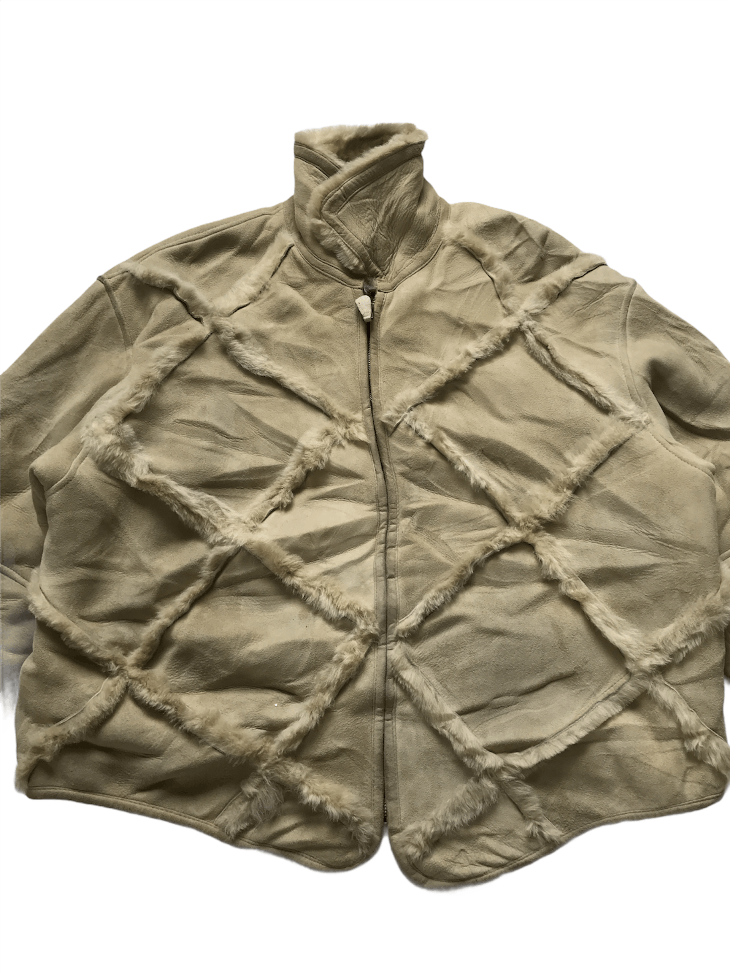 Vintage Vintage Face A Face Patcwork Sherpa Leather Jacket Size US L / EU 52-54 / 3 - 3 Thumbnail
