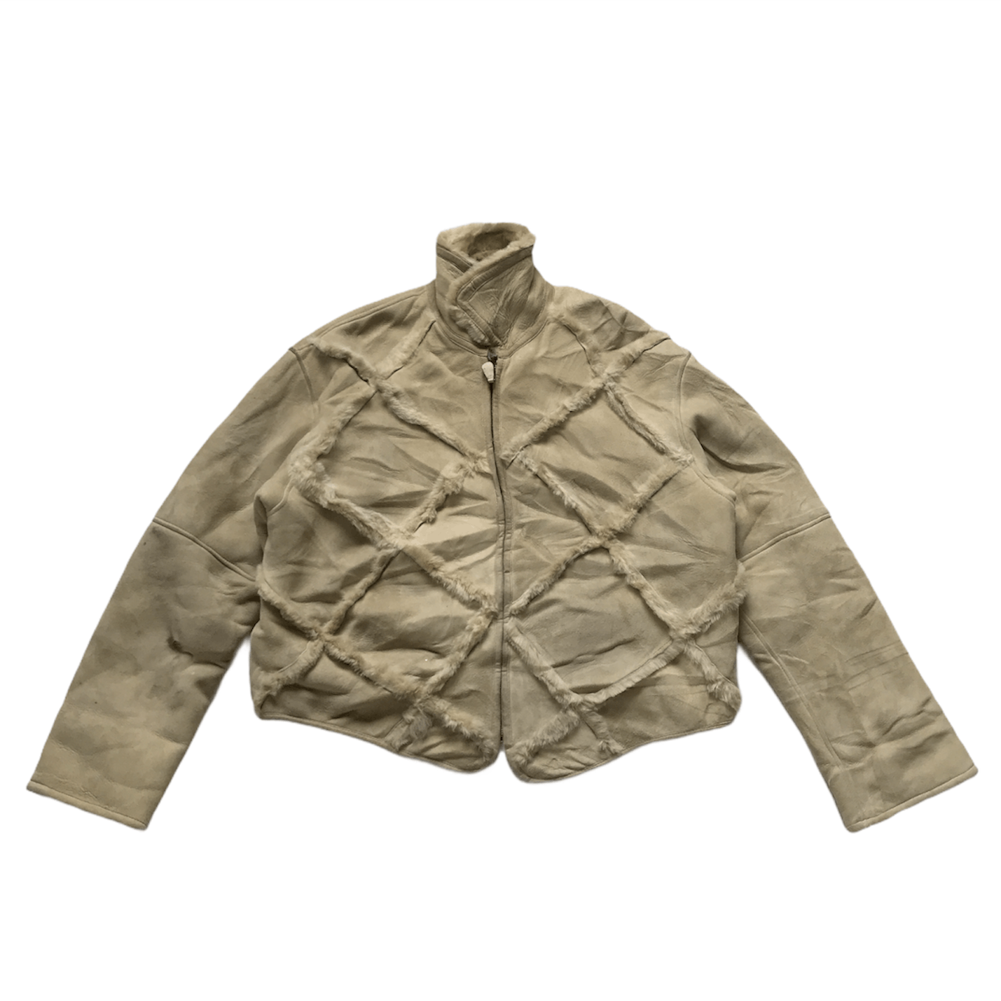Vintage Vintage Face A Face Patcwork Sherpa Leather Jacket Size US L / EU 52-54 / 3 - 1 Thumbnail