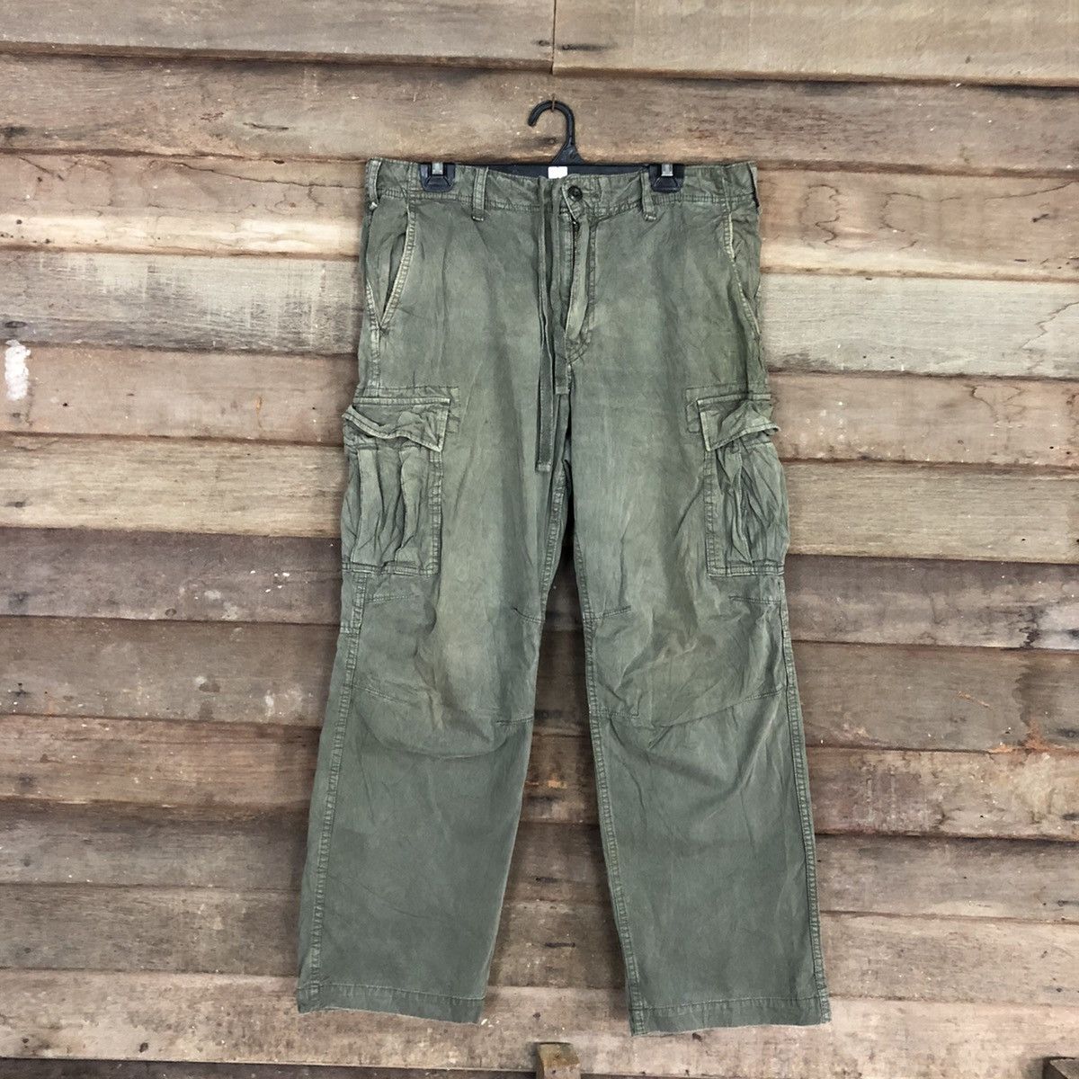 Japanese Brand Uniqlo Green Multipocket Tactical Cargo Pants #c1019 Size US 33 - 1 Thumbnail