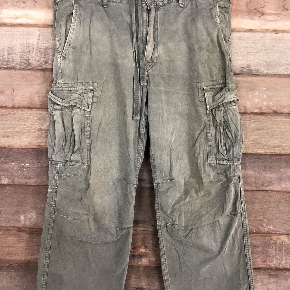 Japanese Brand Uniqlo Green Multipocket Tactical Cargo Pants #c1019 Size US 33 - 4 Thumbnail