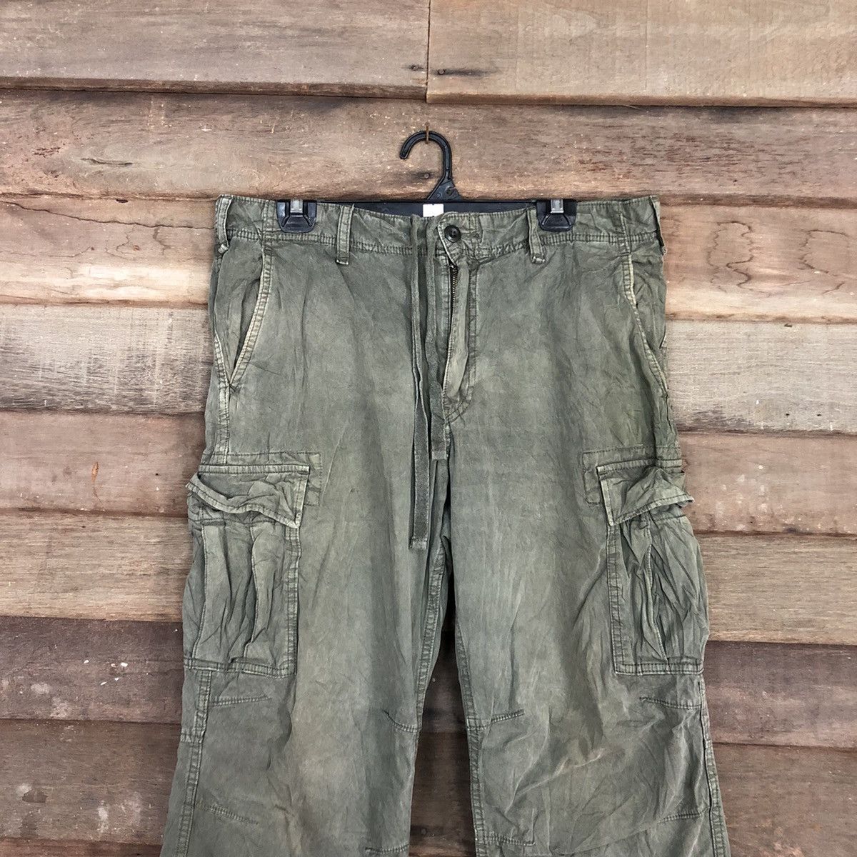 Japanese Brand Uniqlo Green Multipocket Tactical Cargo Pants #c1019 Size US 33 - 2 Thumbnail