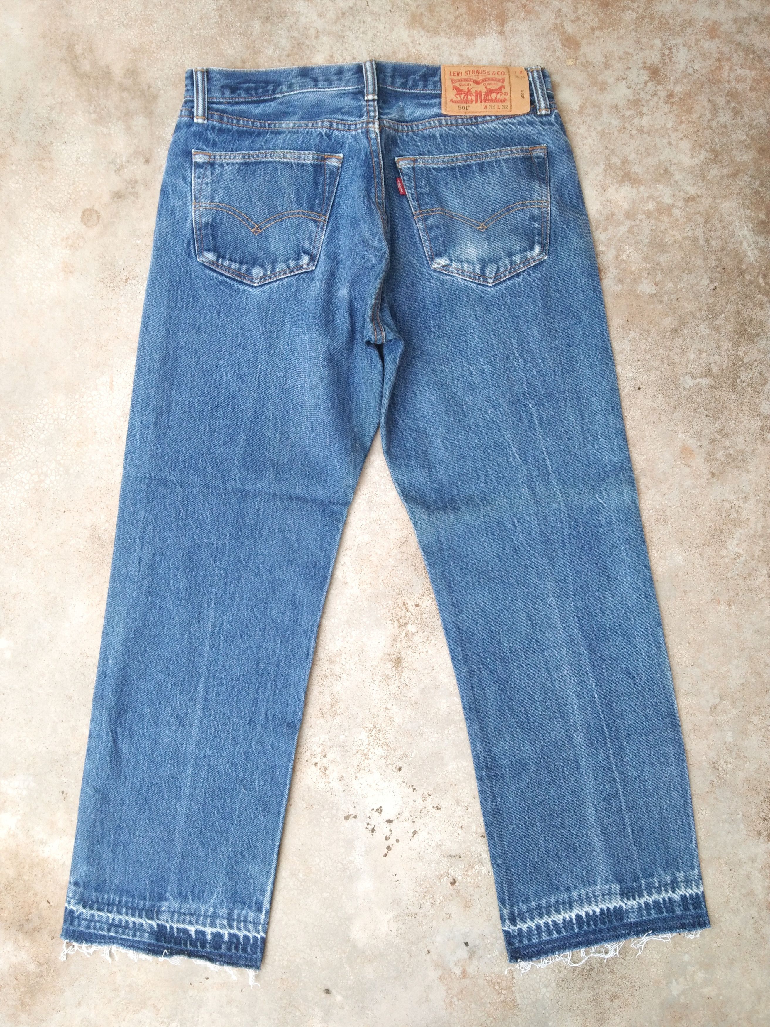 Levi's Vintage Levi's 501 Straight Leg Released Hem Jeans 32x28 Size US 32 / EU 48 - 2 Thumbnail